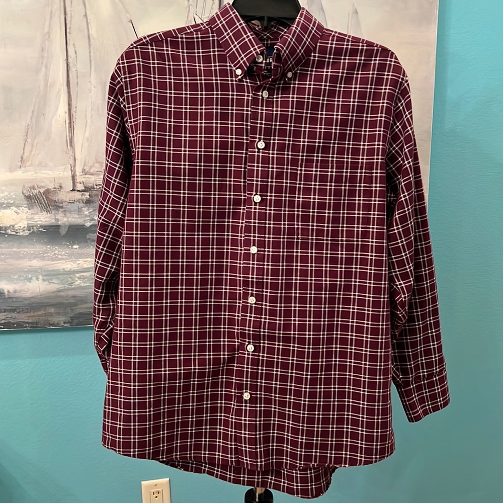 Stafford Wrinkle-Free Travel Oxford , 15 1/2 (32-33)
